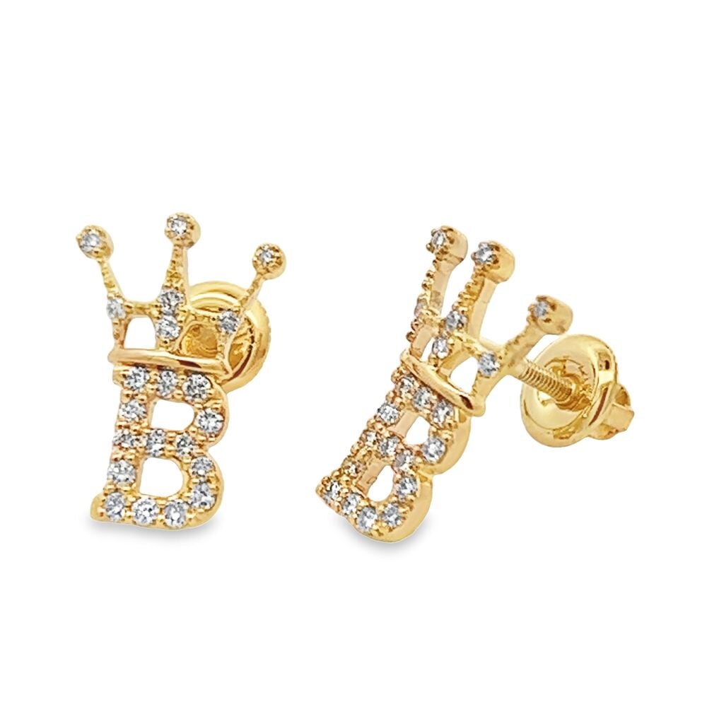 Diamond HipHopBling Logo Earrings in 14K Gold .25cttw