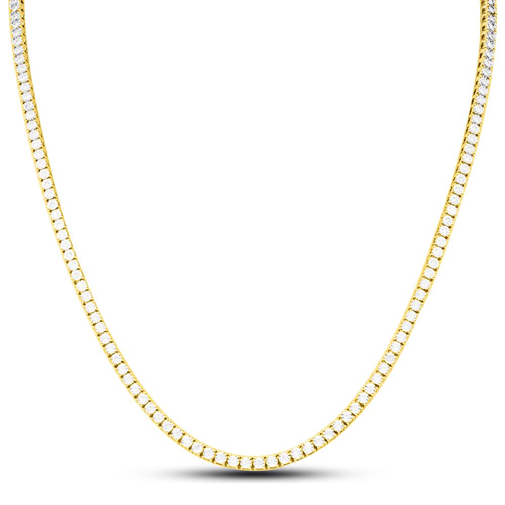 Diamond Tennis Chain 10K Yellow Gold 3MM 3.41cttw Miracle Setting
