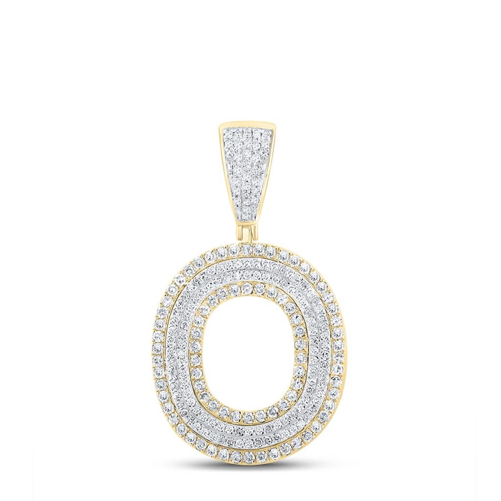 Double Block Letter Initial Diamond Pendant A-Z 10K Yellow Gold