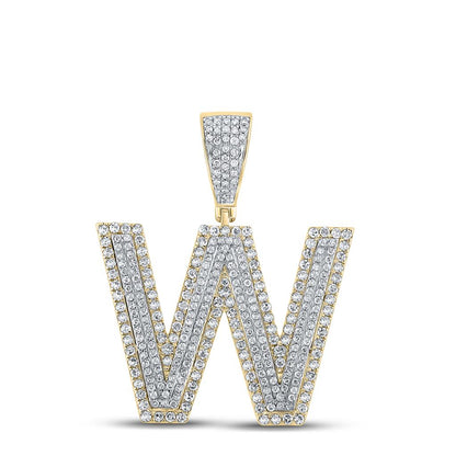 Double Block Letter Initial Diamond Pendant A-Z 10K Yellow Gold