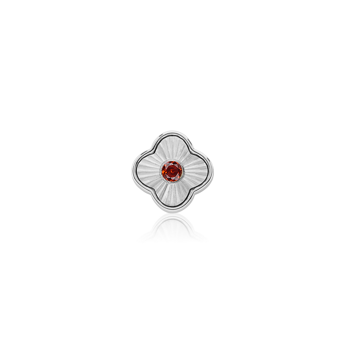 Textured Clover Charms (Silver) - Birthstones