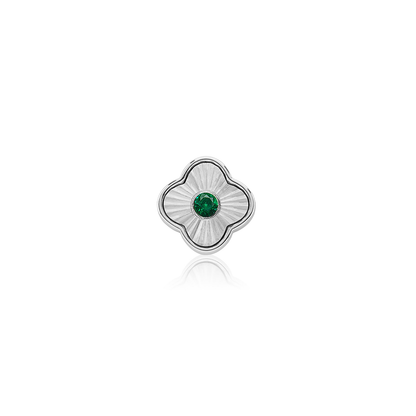 Textured Clover Charms (Silver) - &